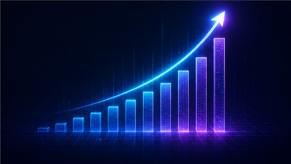 Rising digital growth chart representing a stronger brand footprint